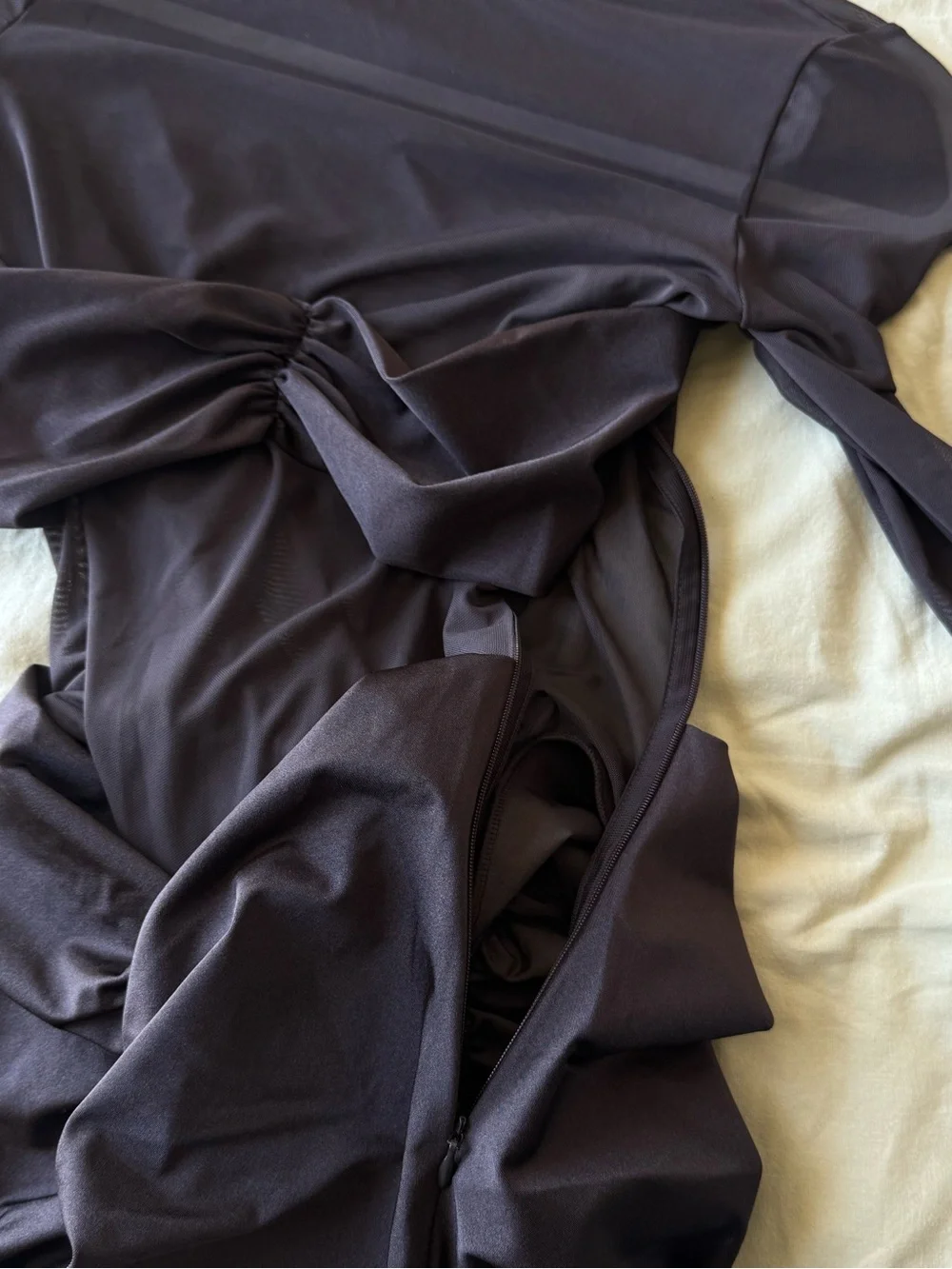 SER.O.YA Levina Mesh Ruched Maxi Dress Brown M - Picture 10 of 10